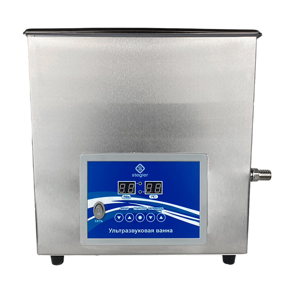 Ультразвуковая ванна (мойка) Stegler 10DT (10 л, 20-80°C, 240W)